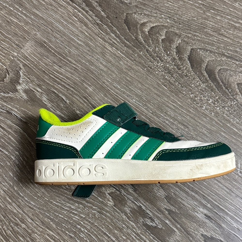 Adidas Kids' Green and White Sneakers